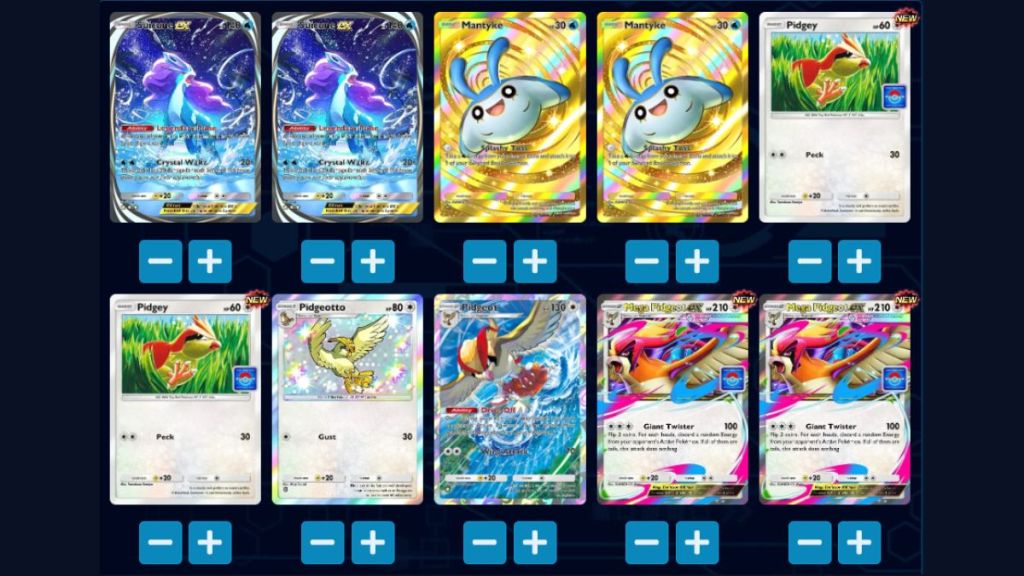 Mega Pidgeot EX and Suicune EX Deck
