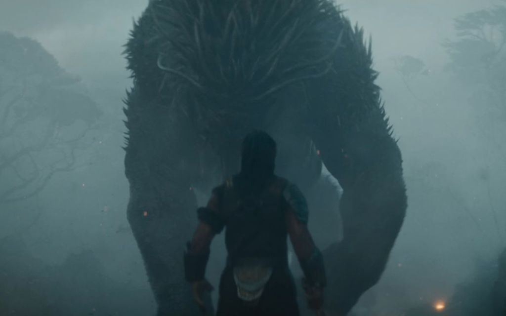 A still from the trailer of Preadator Badlands