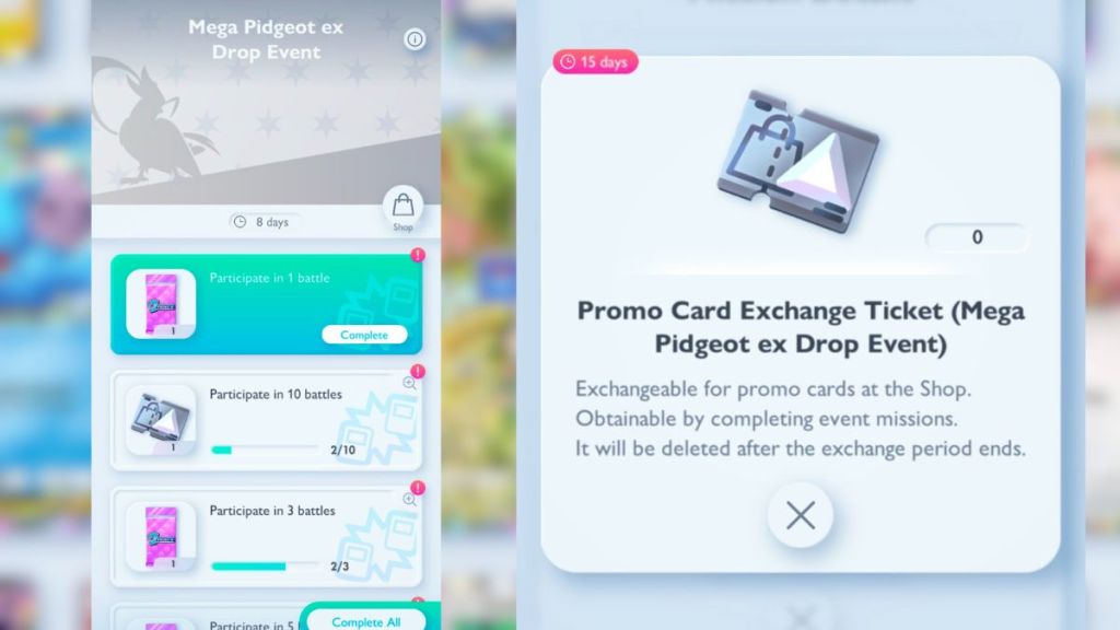 Promo Card Exchange Ticket for Mega Pidgeot EX