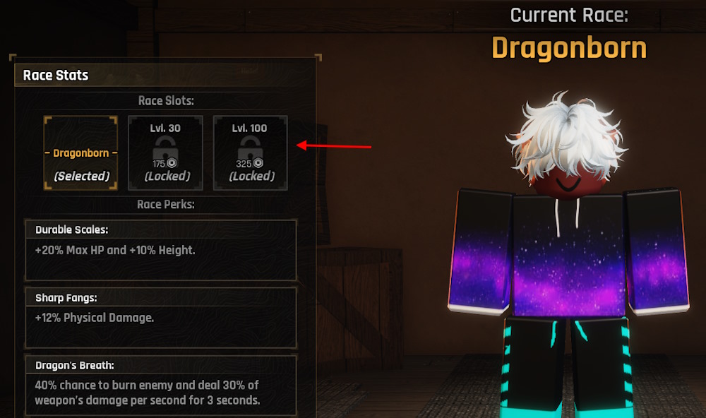 Race slots in the Forge