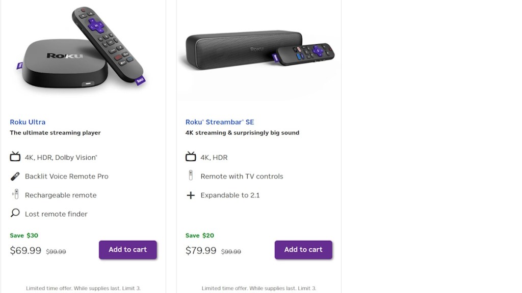 Roku streaming devices