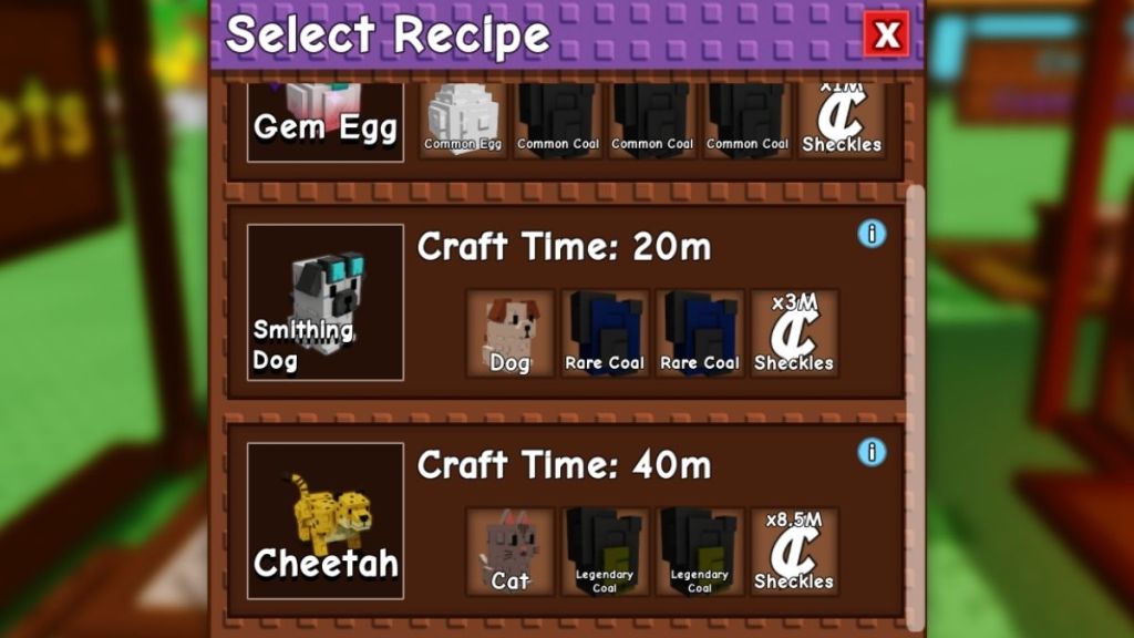 Smithing Dog in Grow a Garden