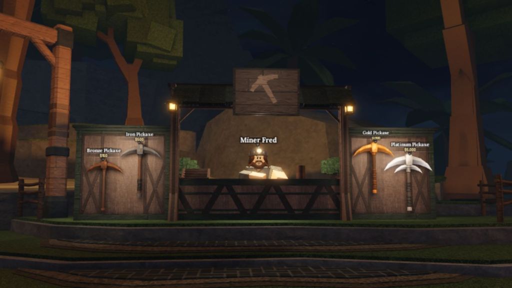 The Forge Miner Fred Shop to Get Pickaxe