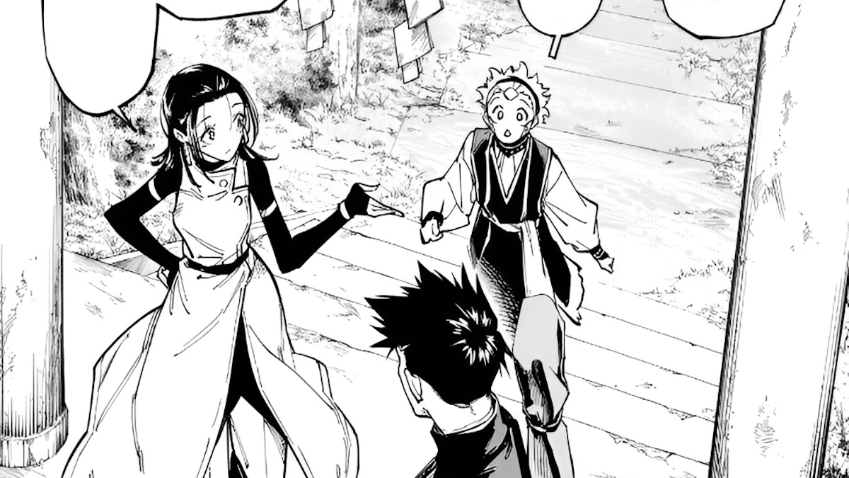 Yuka, Tsurugi, and Maru in JJK Modulo manga