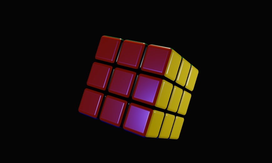 a spinning rubik cube