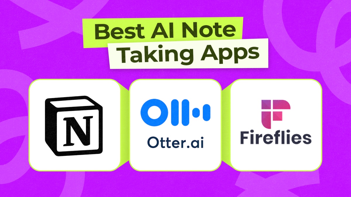 illustration showcasing the icons of the best AI note taking apps online