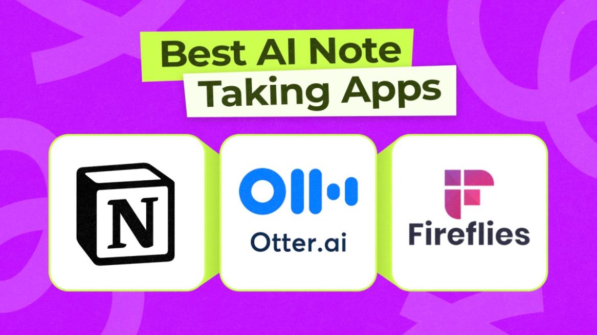 illustration showcasing the icons of the best AI note taking apps online