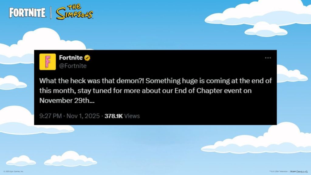 Fortnite Live Event Chapter 7 Tweet