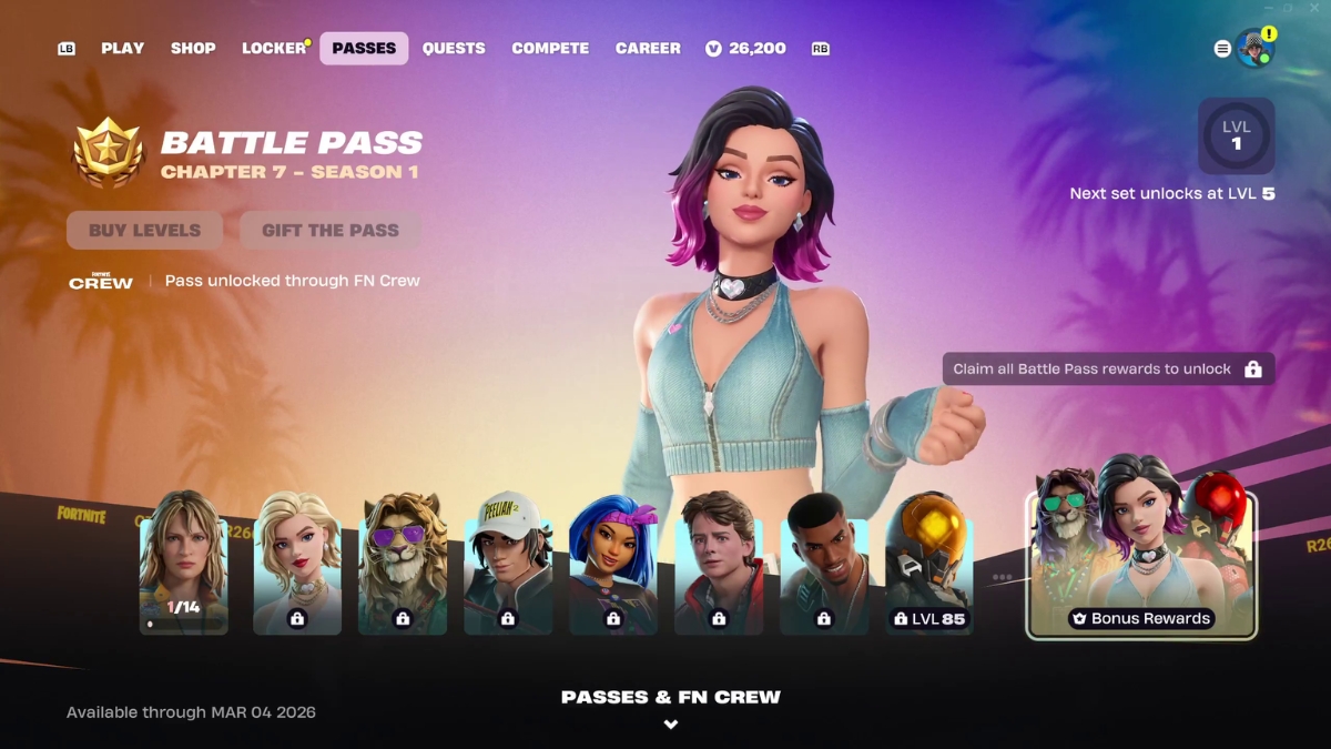 Fortnite Bonus Rewards Page