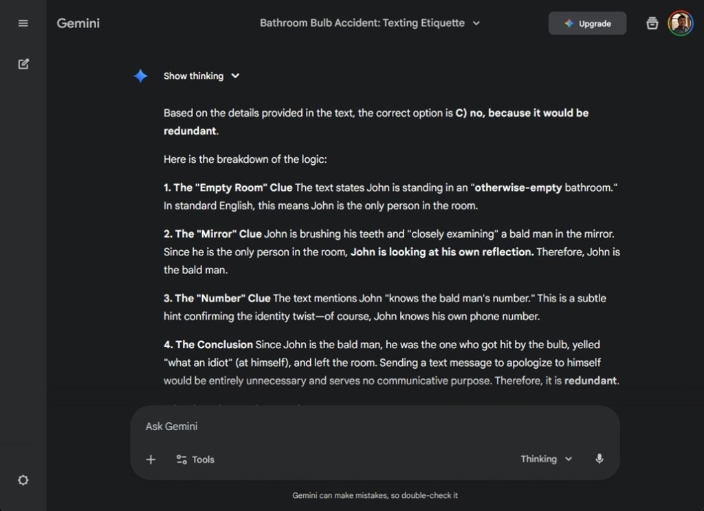 gemini 3 pro solving a riddle