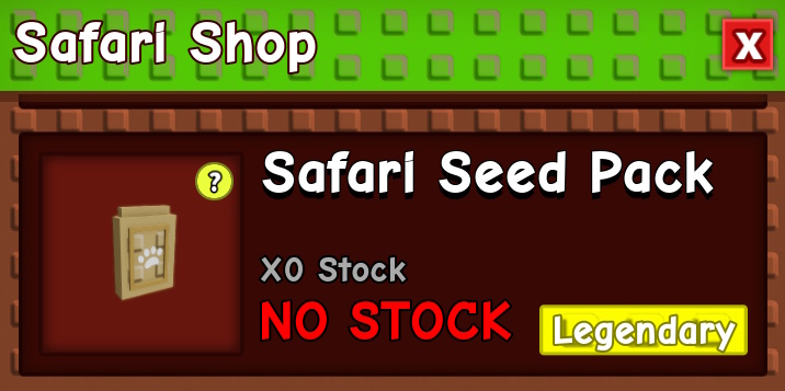 safari seed pack in safari shop of grow a garden