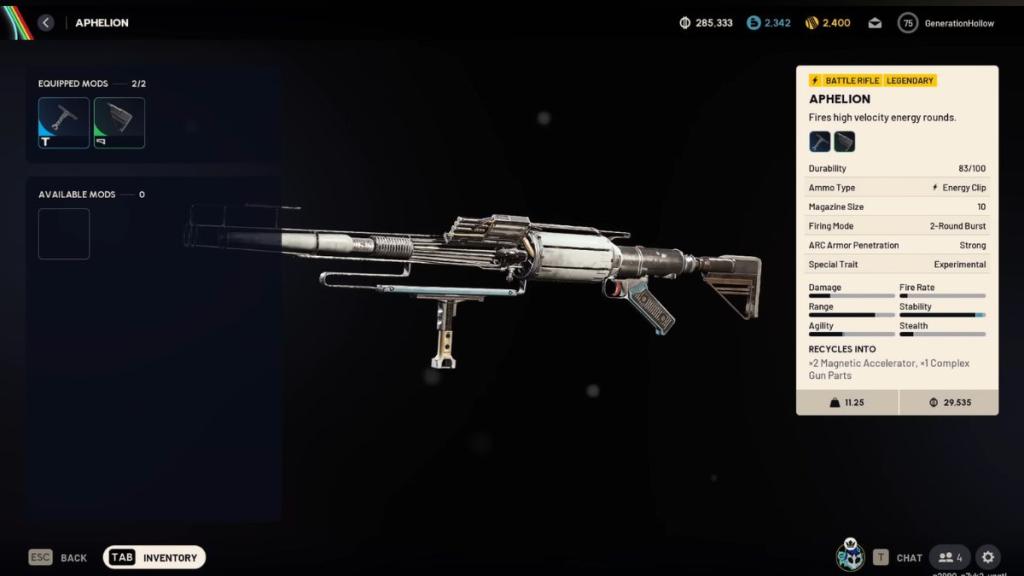 The Aphelion burst rifle packs a punch in ARC Raiders