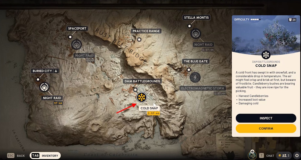 Arc Raiders Cold Snap event map