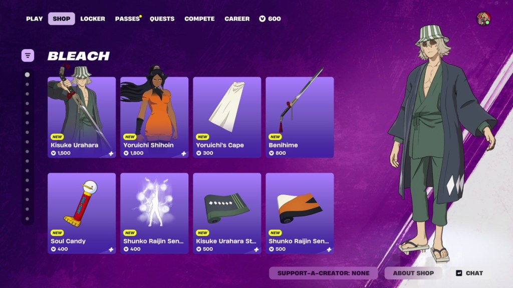 Bleach Skins In Fortnite Item Shop