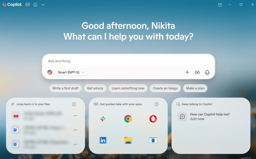 Copilot AI in Windows 11 Screenshot