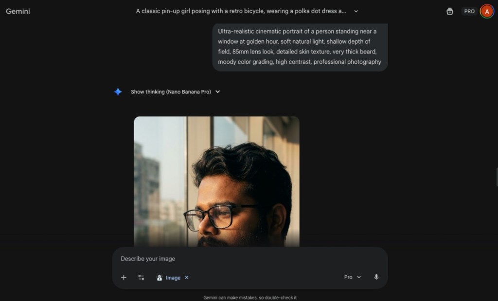 Creating Images using text prompts on Gemini