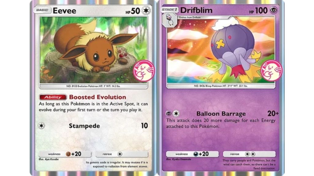Eevee and Drifblim Promo Cards