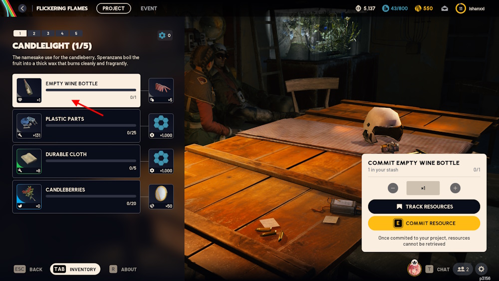 Empty Wine Bottle use in Arc Raiders