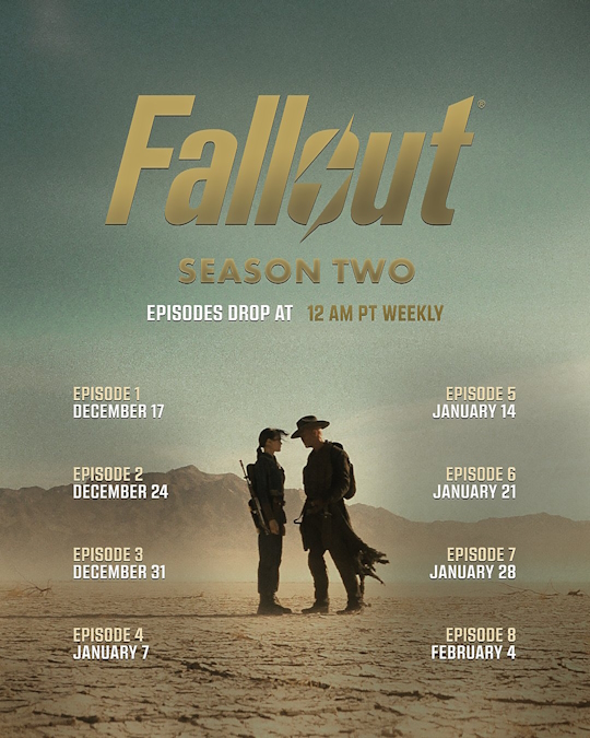 Fallout season 2 official release schedule