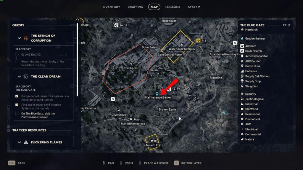 Head to the Maintenance Bunker on Blue Gate