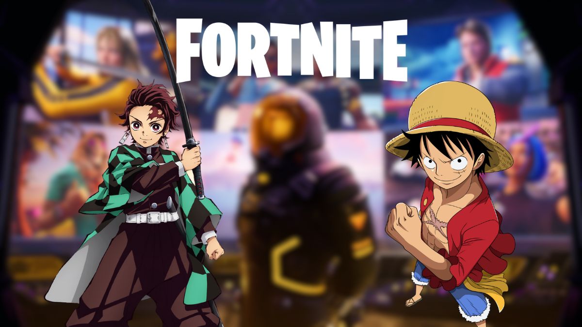 Tanjiro and Monkey D Luffy in Fortnite