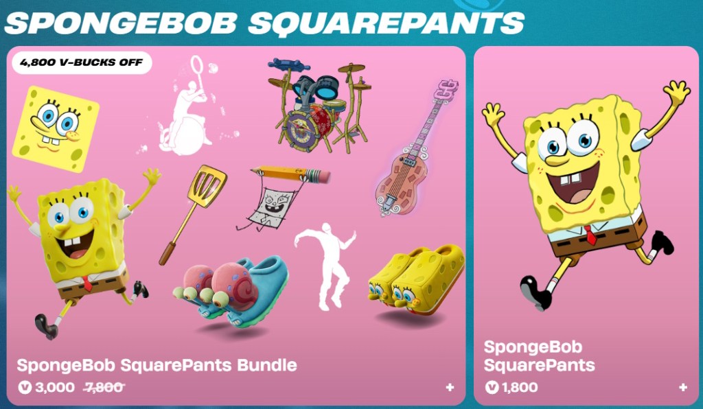 Fortnite SpongeBob SquarePants bundle