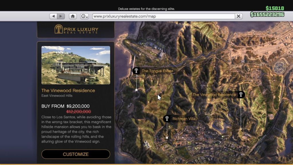 GTA Online Richman The Vinewood Residence Mansion