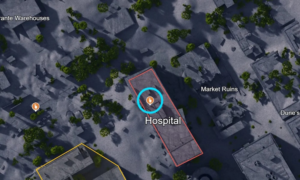 Hospital red button map location