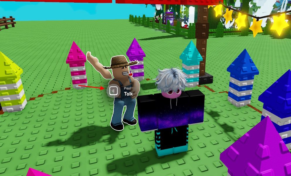 Interacting to Paul NPC Grow a Garden