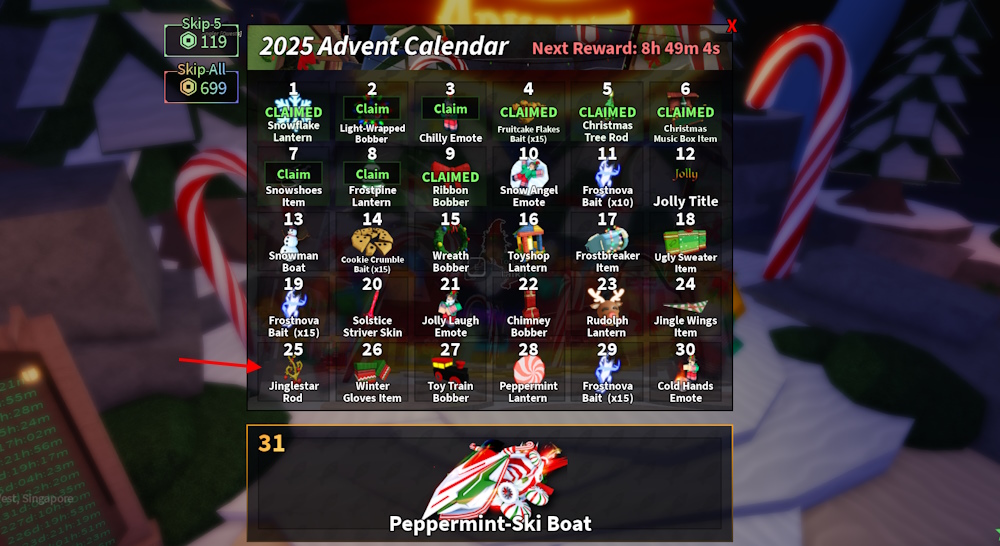 Jinglestar Rod in advent calendar Fisch