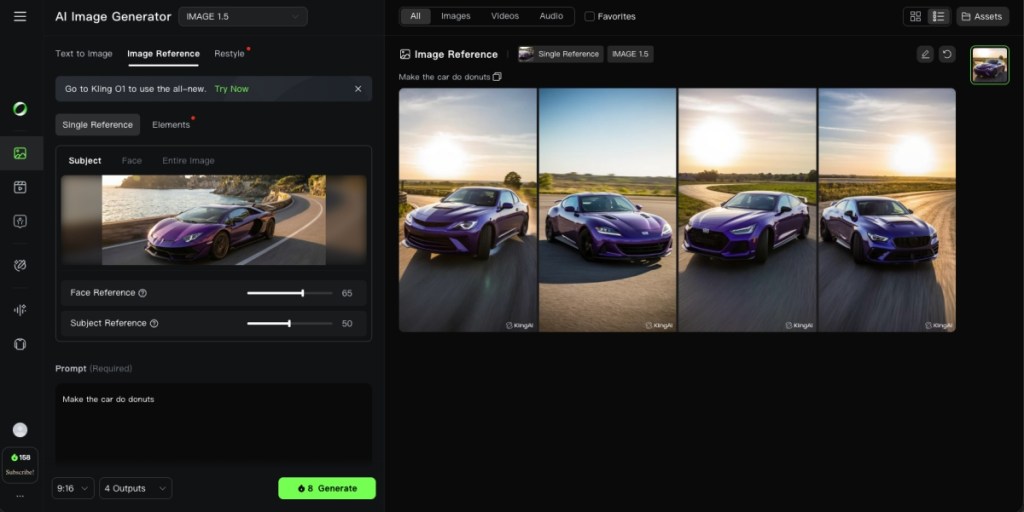 Kling AI Image to video generator screenshots