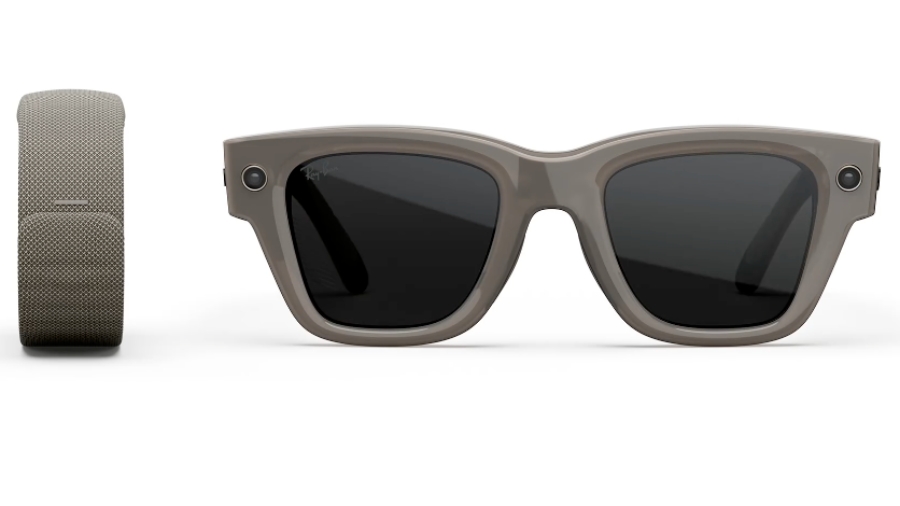 Meta RayBan Display Glasses with Neural Band Showcase Against a White Background