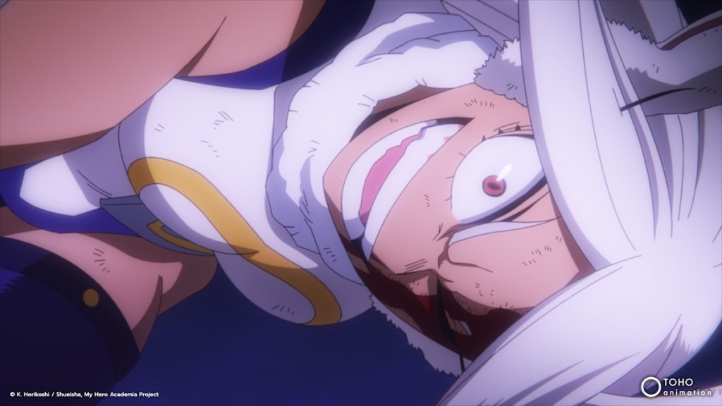 Mirko smiling in MHA anime