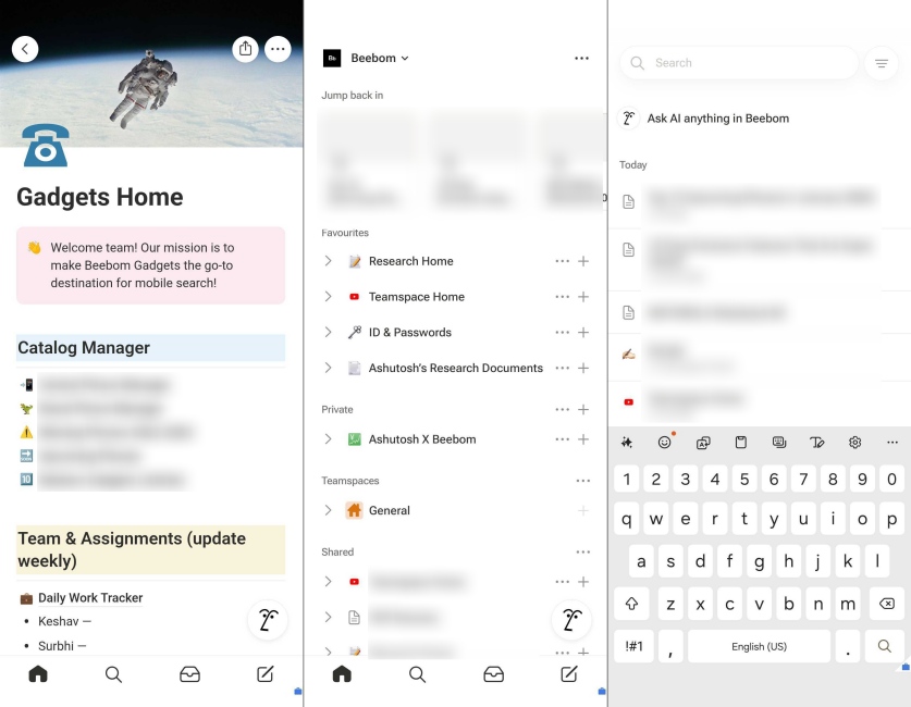 Notion AI Android screenshots