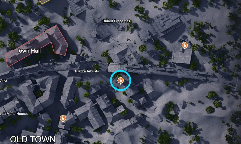 Piazza Arbusto tower red button