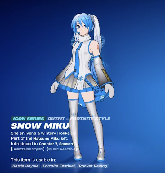 Snow Miku in shop Fortnite