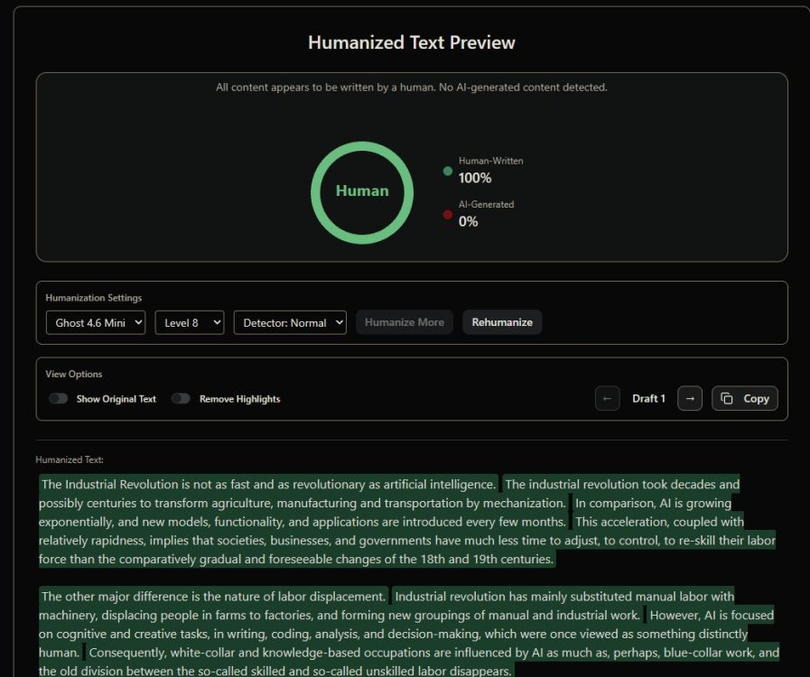 StealthWriter AI detector