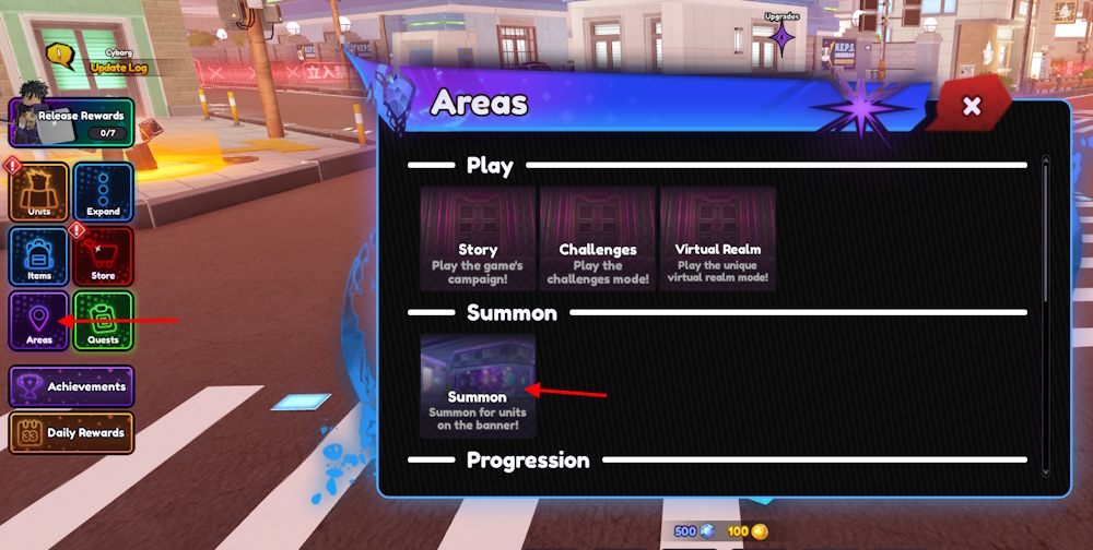 Summoning area in UTD