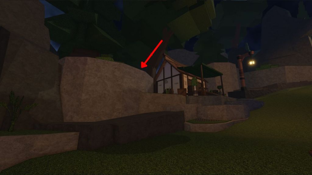 The Forge Ledge in front of hut of Lucky Block