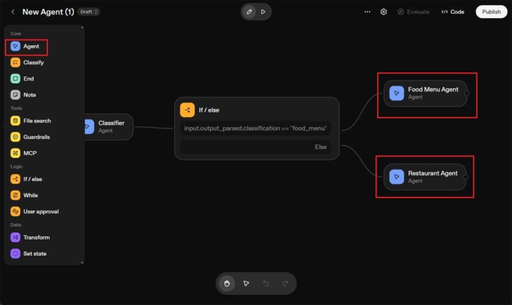 creating multi agent system using openai agent builder