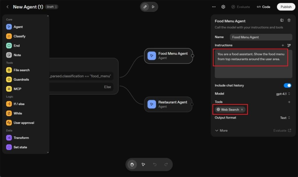 defining food ai agent