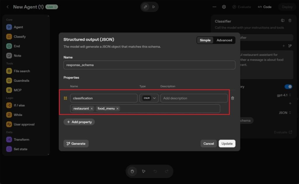 defining json output
