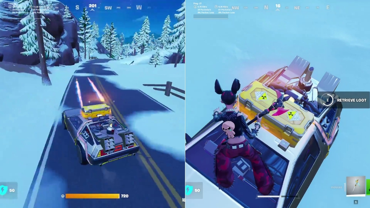 Fortnite Delorean Mythic Gameplay Loot