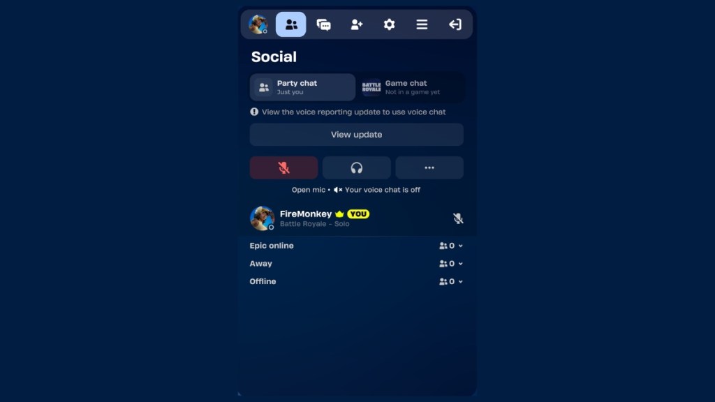Fortnite Social Menu New