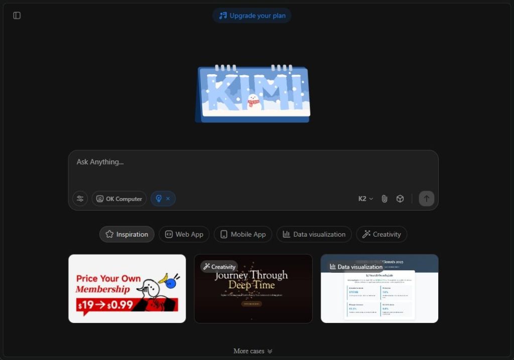 kimi k2 thinking webpage