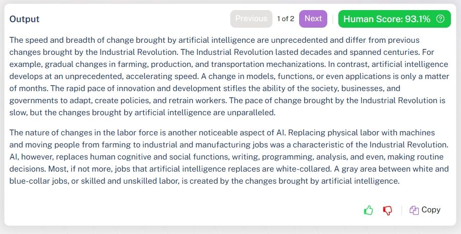 writehuman ai detector