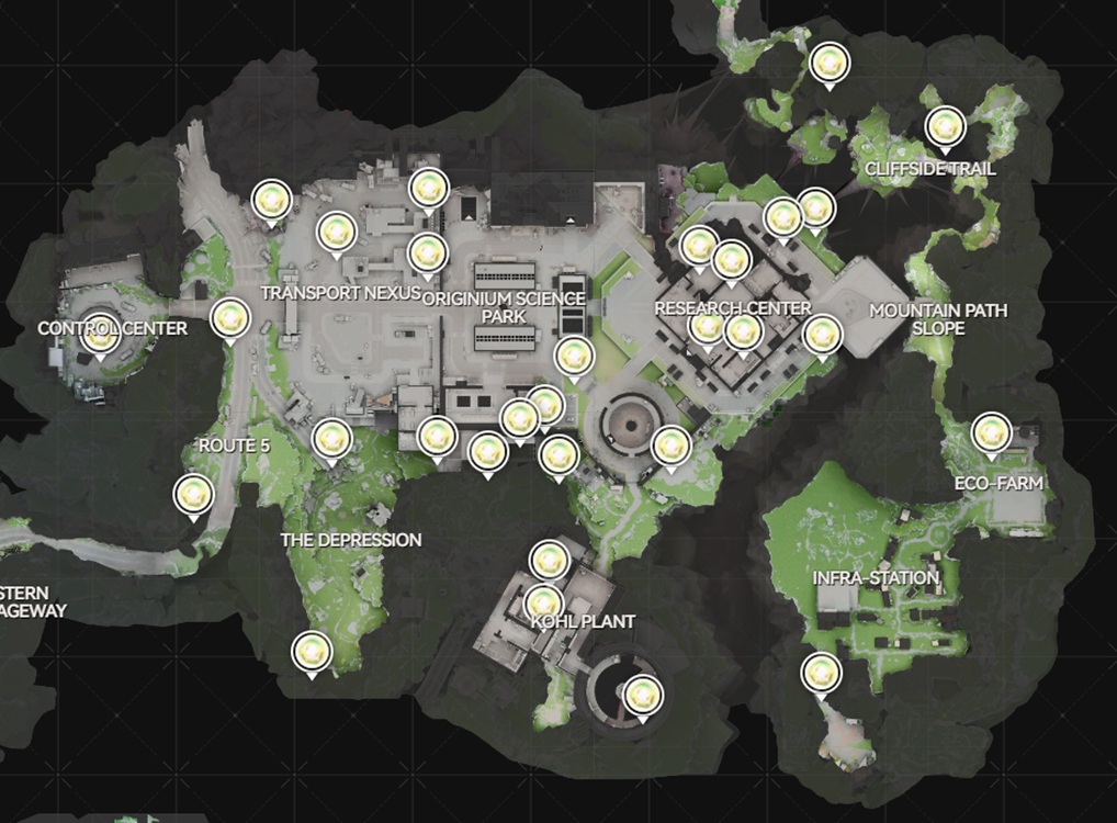 All Aurylene locations in Orginium Science Park