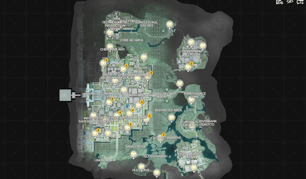 All Aurylene locations in Wuling City