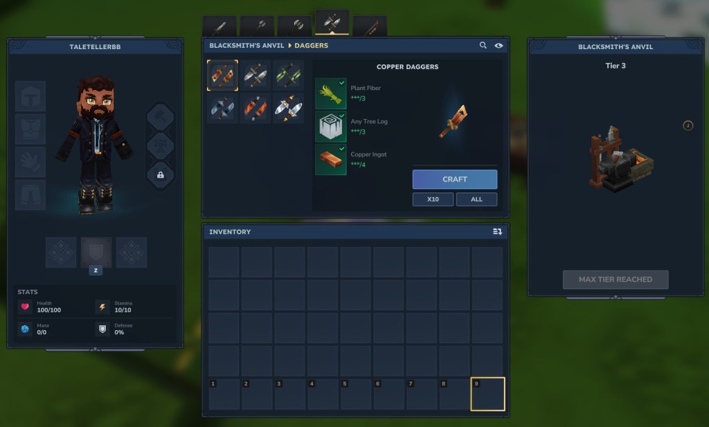 Craft Daggers in Hytale