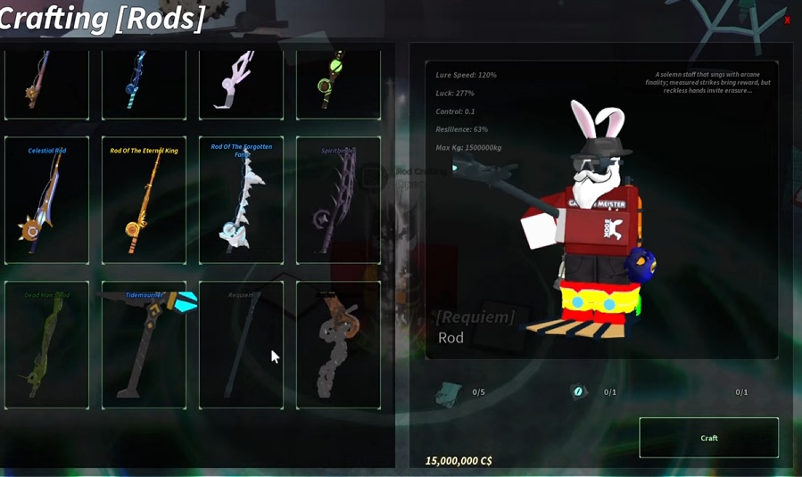 Crafting Requim Rod in Fisch